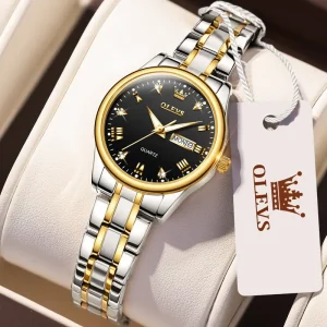 olevs 5563 – silver women (black dial)