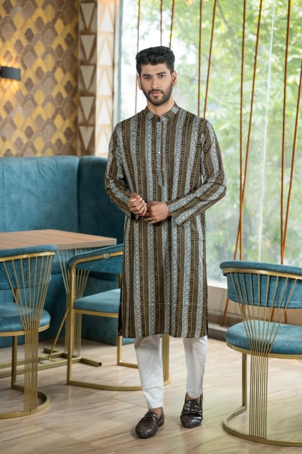 all over printer comfortable panjabi