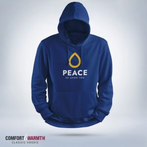 "peace be upon you" islamic hoodie (royal blue)