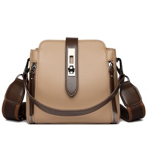 high quality messenger bags for women luxury crossbody shoulder bags female(khaki)