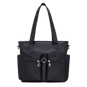 women casual large capacity waterproof oxford cloth bag (black)