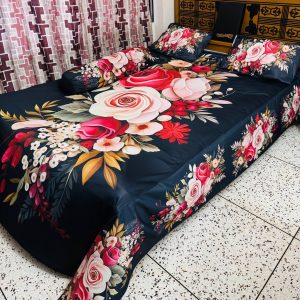 china premium 3d design bed sheet(red)
