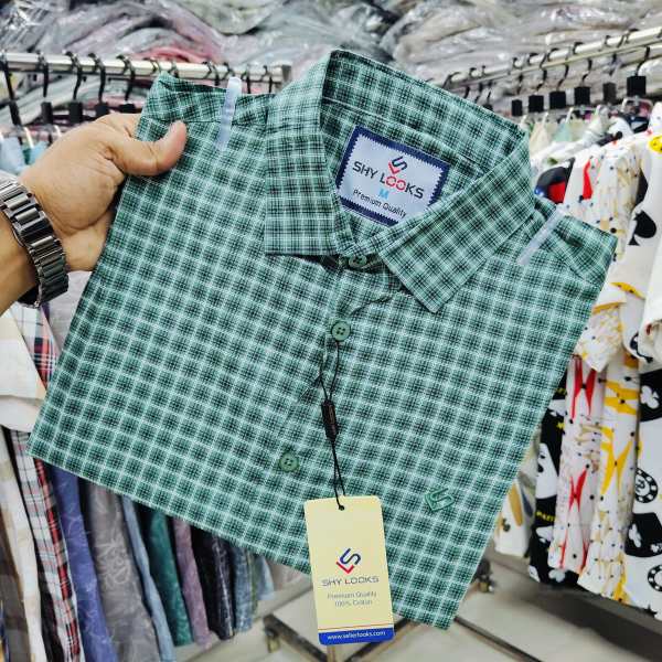 pure cotton full sleeve check shirt for men's