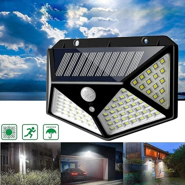 led bright outdoor solar lights with motion sensor solar powered wireless waterproof night spotlight
