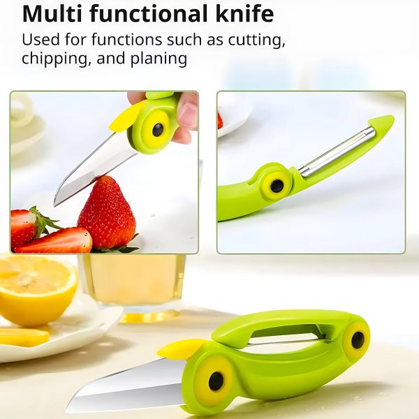 btflkns ceramic paring knife, bird shaped folding peeler, ergonomic handle professional knife, super sharp blade folding knife with protective sheath(green )