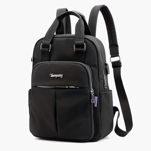 new leisure nylon ladies china bagpack (black ) with free wallet