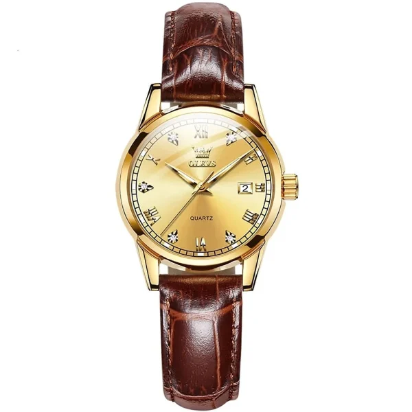 olevs 6896 luxury simple and modern watch (golden)