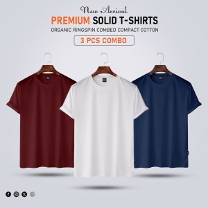 3 pcs premium solid t shirt combo offer