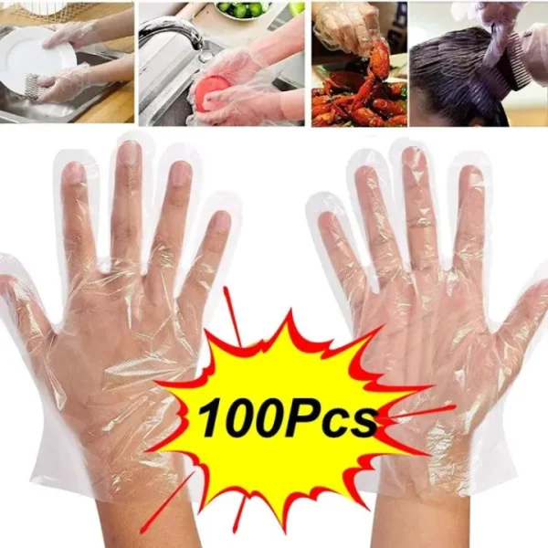 pack of 100 polyethylene embossed gloves (free size)