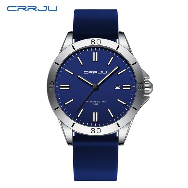 crrju new 5025 men's & ladies' waterproof watch (blue)