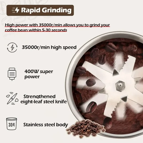cute 2024 new 2024 for power coffee grinder kitchen cereal nuts beans spices grains grinder machine multifunctional coffee grinder