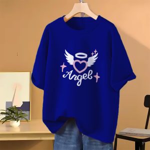 drop shoulder t shirt for women (blue)