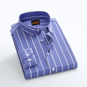 men's long sleeve stripe / print shirt