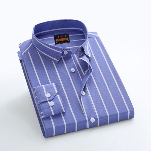 men's long sleeve stripe / print shirt