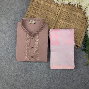 premium couple set (panjabi, katan saree)