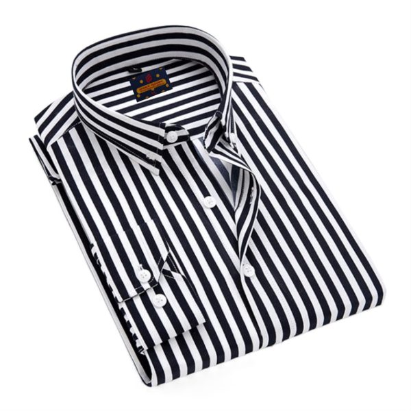 men's long sleeve stripe / print shirt