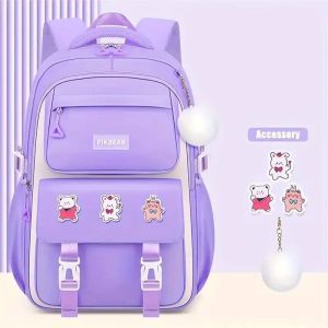 kids backpack children school bags waterproof primary schoolbag book bag (pink)
