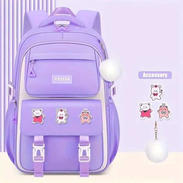 kids backpack children school bags waterproof primary schoolbag book bag (pink)