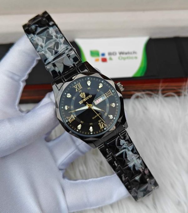 binbond 2521 luxury brand luminous quartz watch for men (full black)