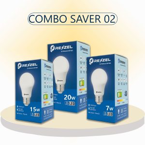 rezzel led bulb 3 piece combo pack (20w, 15w, 7w)