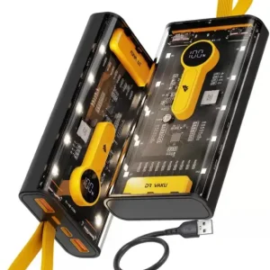 transparent 66w high speed power bank – 20000mah, pd 22w