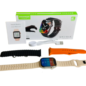 keqiwear kw2 max smartwatch with 3 bracelets