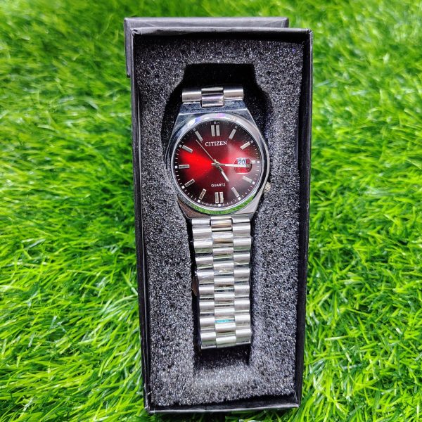 citizen tsuyosa men's burgundy dial watch