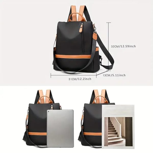 women large capacity outdoor tote bag ( orrange/ black)
