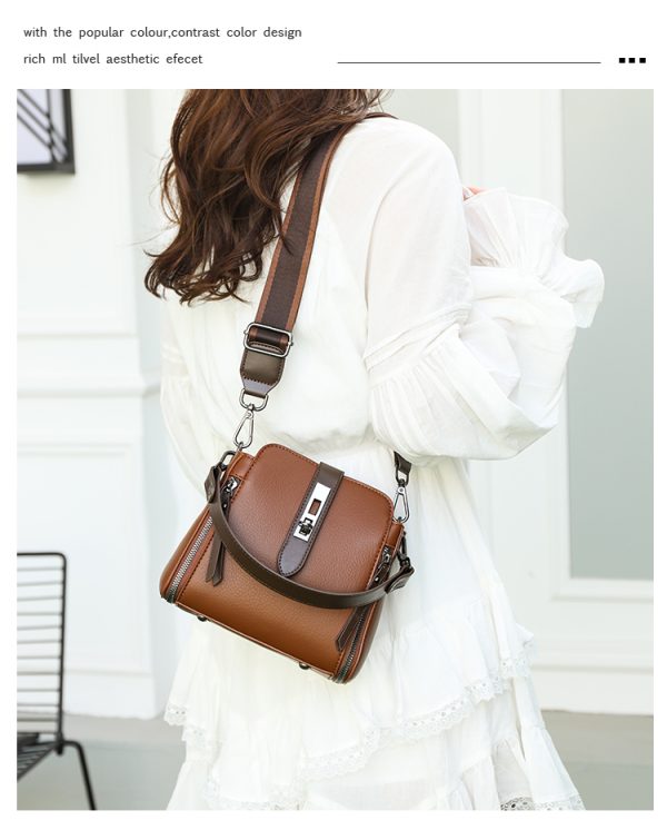 high quality messenger bags for women luxury crossbody shoulder bags female(brown)