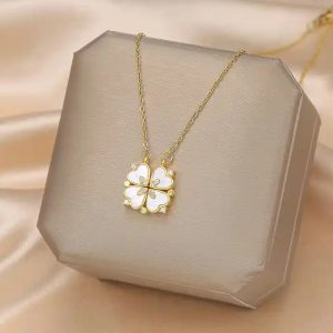 love heart magnetic pendant chain necklace