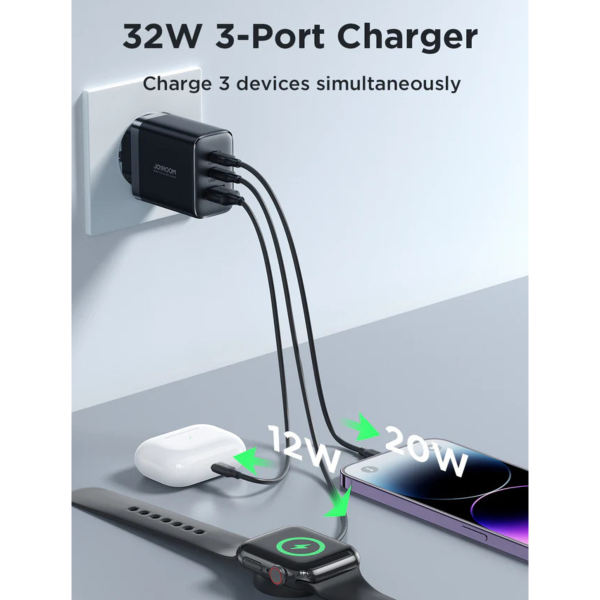 jr tcf10 32w 2c1a fast charger black