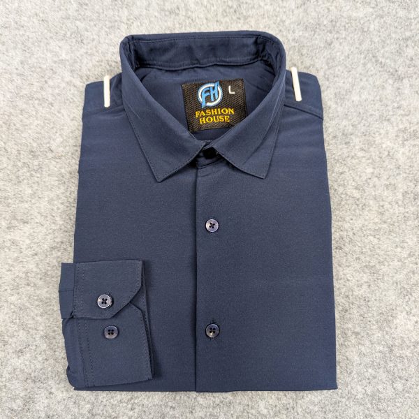 premium china micro stig shirt (formal / casual) (navy blue)