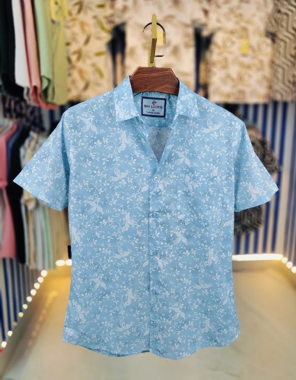 shy looks pure cotton half sleeve printed shirt