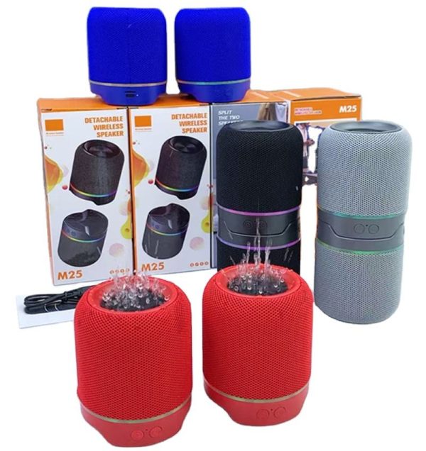 new m25 outdoor wireless dj two in one split speakers (10w, bluetooth, led)