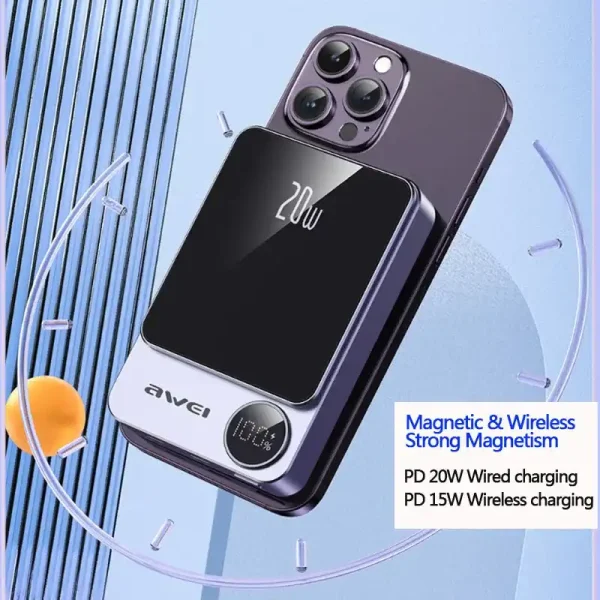 awei p39k 10000mah 20w pd wireless magnetic powerbank