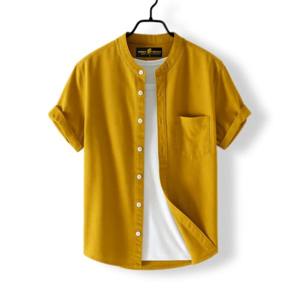 fashionable half sleeve shirt for men ( yellow)