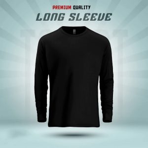 men's full sleeve solid t shirt black