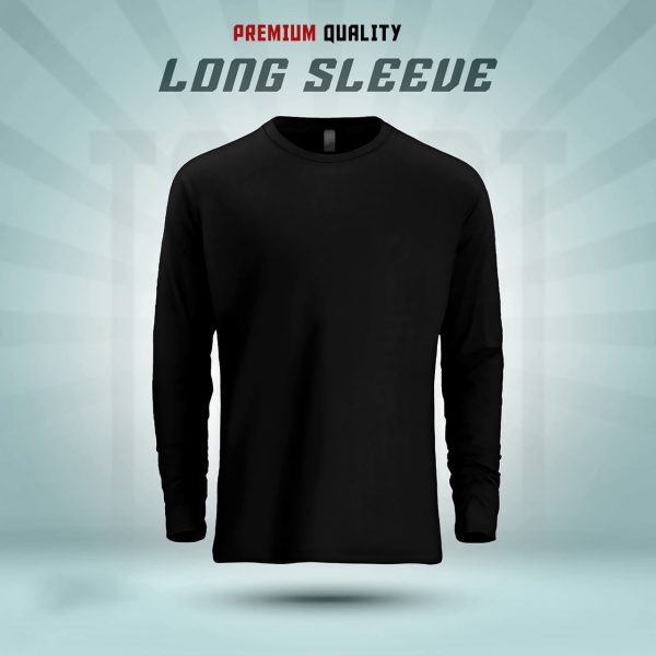 men's full sleeve solid t shirt black