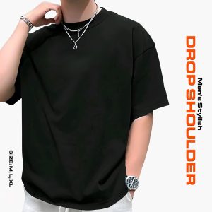men's stylish drop shoulder black