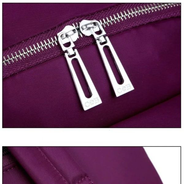nylon backpack durable waterproof casual shoulder bag (purple)