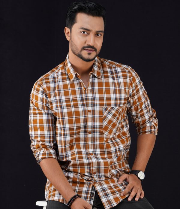 men's long sleeve check shirt