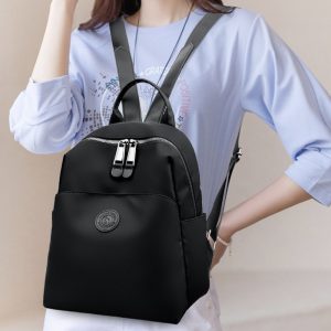 2025 new hot women's backpacks designer high quality soft nylon simple fashion bag(black)