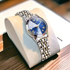 olevs watch for women branded stainless steel elegant luminous ladies watches 9931 silver blue