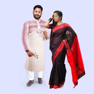 premium couple set/matching dress/traditionally dress/sari and panjabi