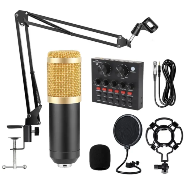podcast live broadcast equipment professional condenser mic bm 800 microfone v8 arm stand studio music recording equipmen