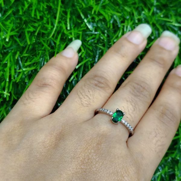 sapphire crystal ring – premium silver finish