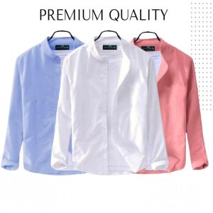 3 pcs combo men's ban collar cotton shirt 