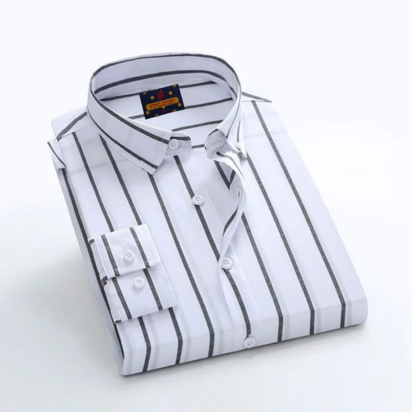 men's long sleeve stripe / print shirt