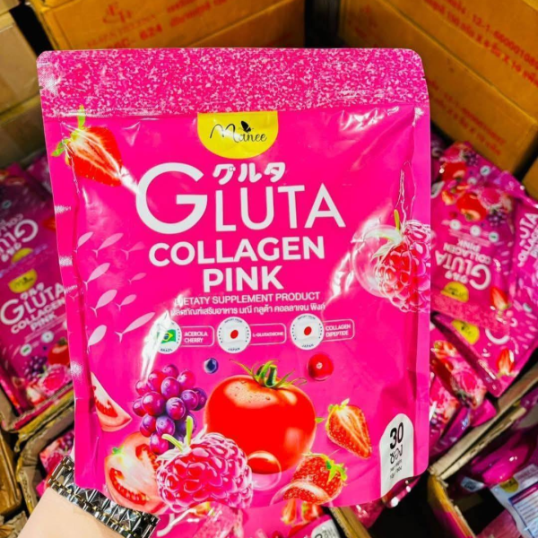 manee gluta collagen pink juice – 1 pack (30 sachets)