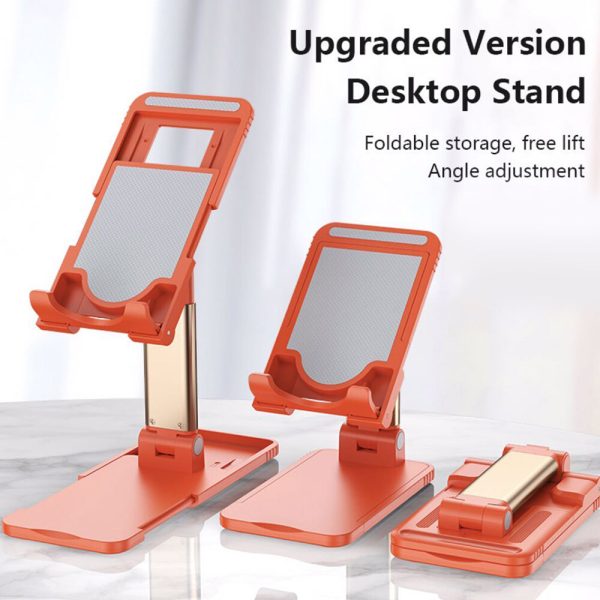 lifting folding desktop bracket desktop mobile stand for phone/tablet (multi angle adjustable) – suitable for apple ipad tablet mobile phone handphone smartphone, foldable and portable